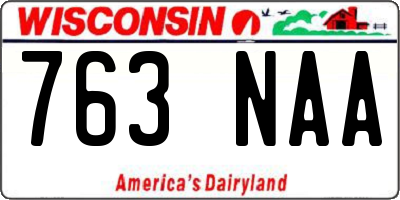 WI license plate 763NAA