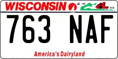 WI license plate 763NAF