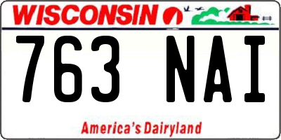 WI license plate 763NAI