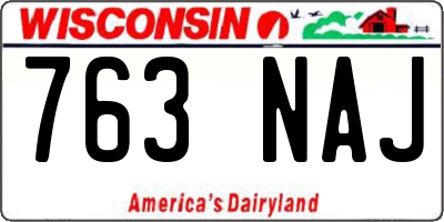 WI license plate 763NAJ