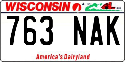 WI license plate 763NAK