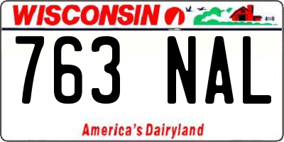 WI license plate 763NAL