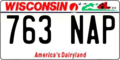 WI license plate 763NAP