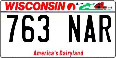 WI license plate 763NAR