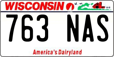 WI license plate 763NAS
