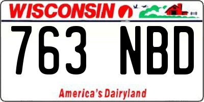 WI license plate 763NBD