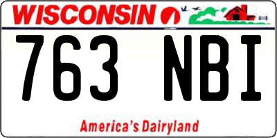 WI license plate 763NBI