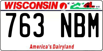 WI license plate 763NBM