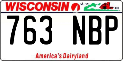 WI license plate 763NBP