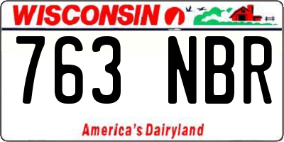 WI license plate 763NBR