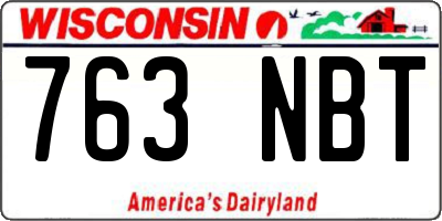 WI license plate 763NBT
