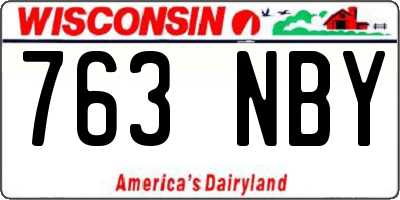 WI license plate 763NBY
