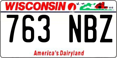 WI license plate 763NBZ