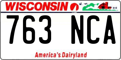WI license plate 763NCA