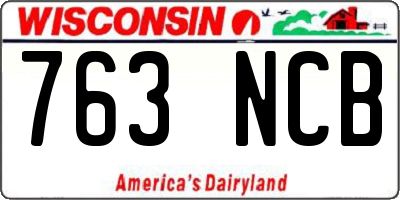 WI license plate 763NCB