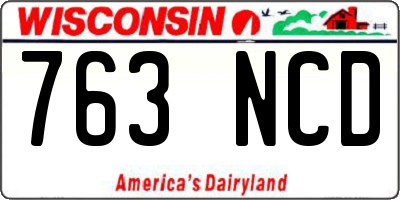 WI license plate 763NCD