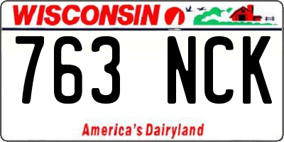 WI license plate 763NCK