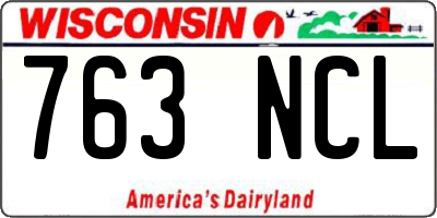 WI license plate 763NCL