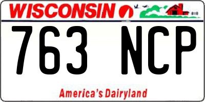 WI license plate 763NCP