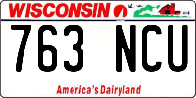 WI license plate 763NCU