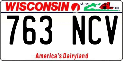 WI license plate 763NCV