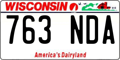 WI license plate 763NDA