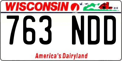 WI license plate 763NDD