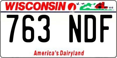 WI license plate 763NDF