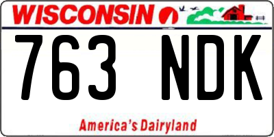 WI license plate 763NDK