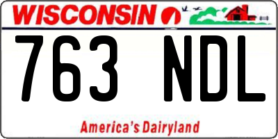 WI license plate 763NDL