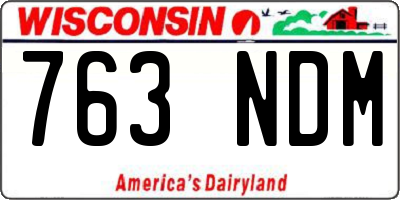 WI license plate 763NDM