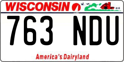 WI license plate 763NDU