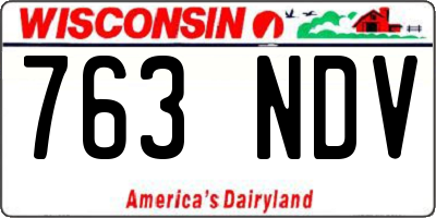 WI license plate 763NDV