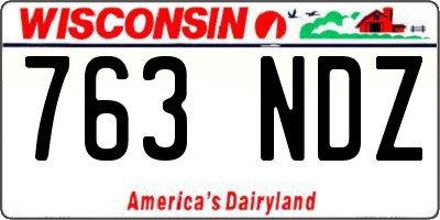 WI license plate 763NDZ