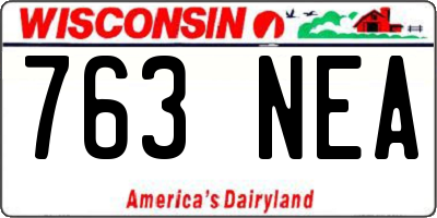 WI license plate 763NEA