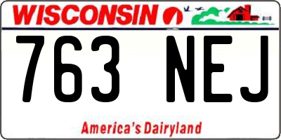 WI license plate 763NEJ