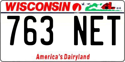 WI license plate 763NET