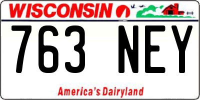 WI license plate 763NEY