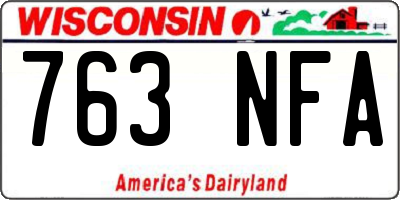WI license plate 763NFA