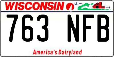 WI license plate 763NFB