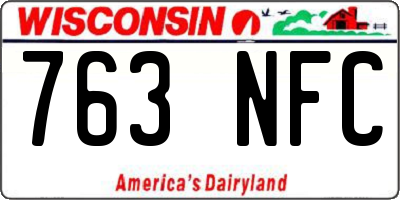 WI license plate 763NFC