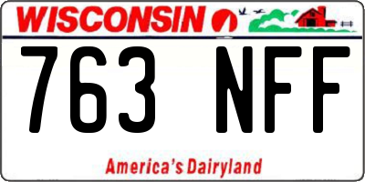 WI license plate 763NFF