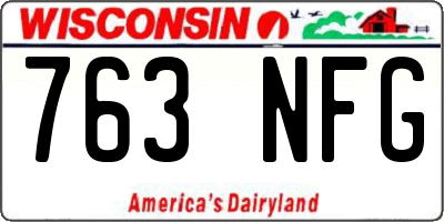 WI license plate 763NFG