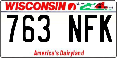 WI license plate 763NFK