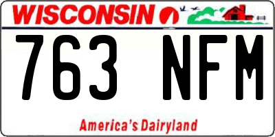 WI license plate 763NFM