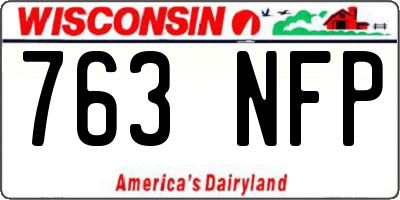 WI license plate 763NFP