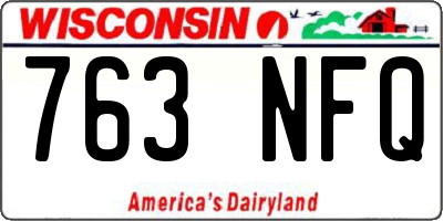 WI license plate 763NFQ