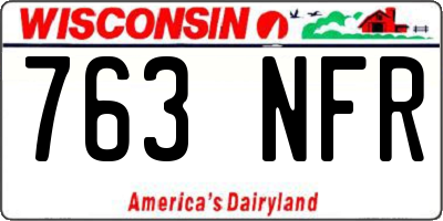 WI license plate 763NFR