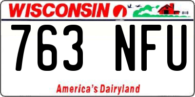 WI license plate 763NFU