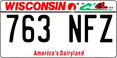 WI license plate 763NFZ